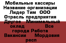 Мобильные кассиры › Название организации ­ Лидер Тим, ООО › Отрасль предприятия ­ Другое › Минимальный оклад ­ 50 000 - Все города Работа » Вакансии   . Мордовия респ.